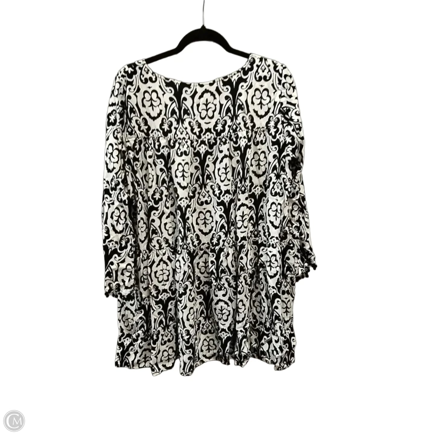 Blouse Long Sleeve By Uncle Frank In Black & White, Size: Xl
