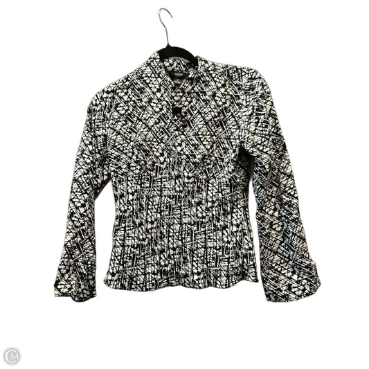 Blouse Long Sleeve By Alfani In Black & White, Size: Xsp