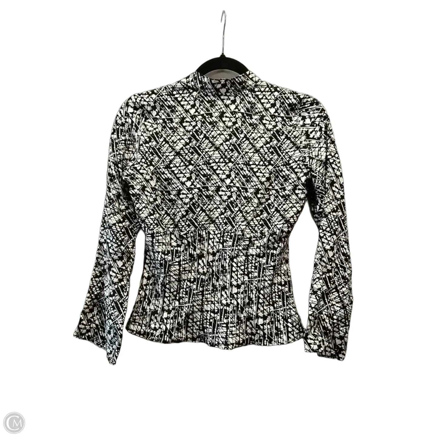 Blouse Long Sleeve By Alfani In Black & White, Size: Xsp