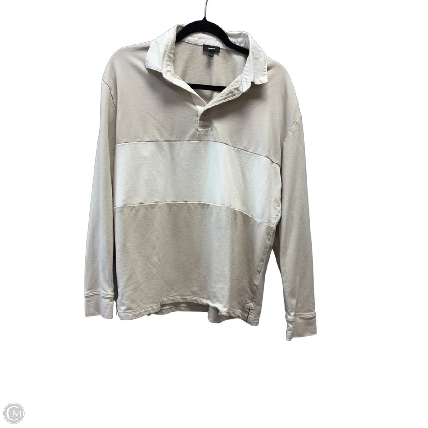 Top Long Sleeve By Express In Cream, Size: M