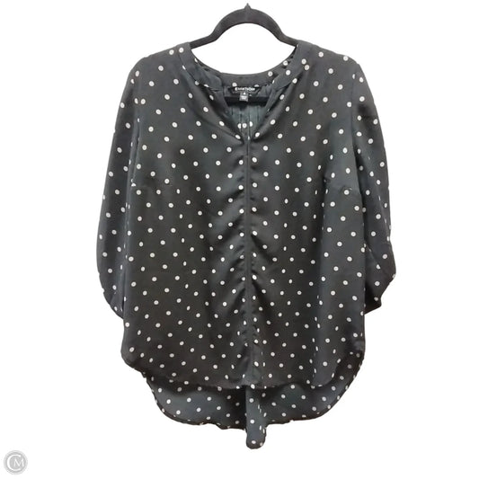 Blouse Long Sleeve By 41 Hawthorn In Polkadot Pattern, Size: 1x