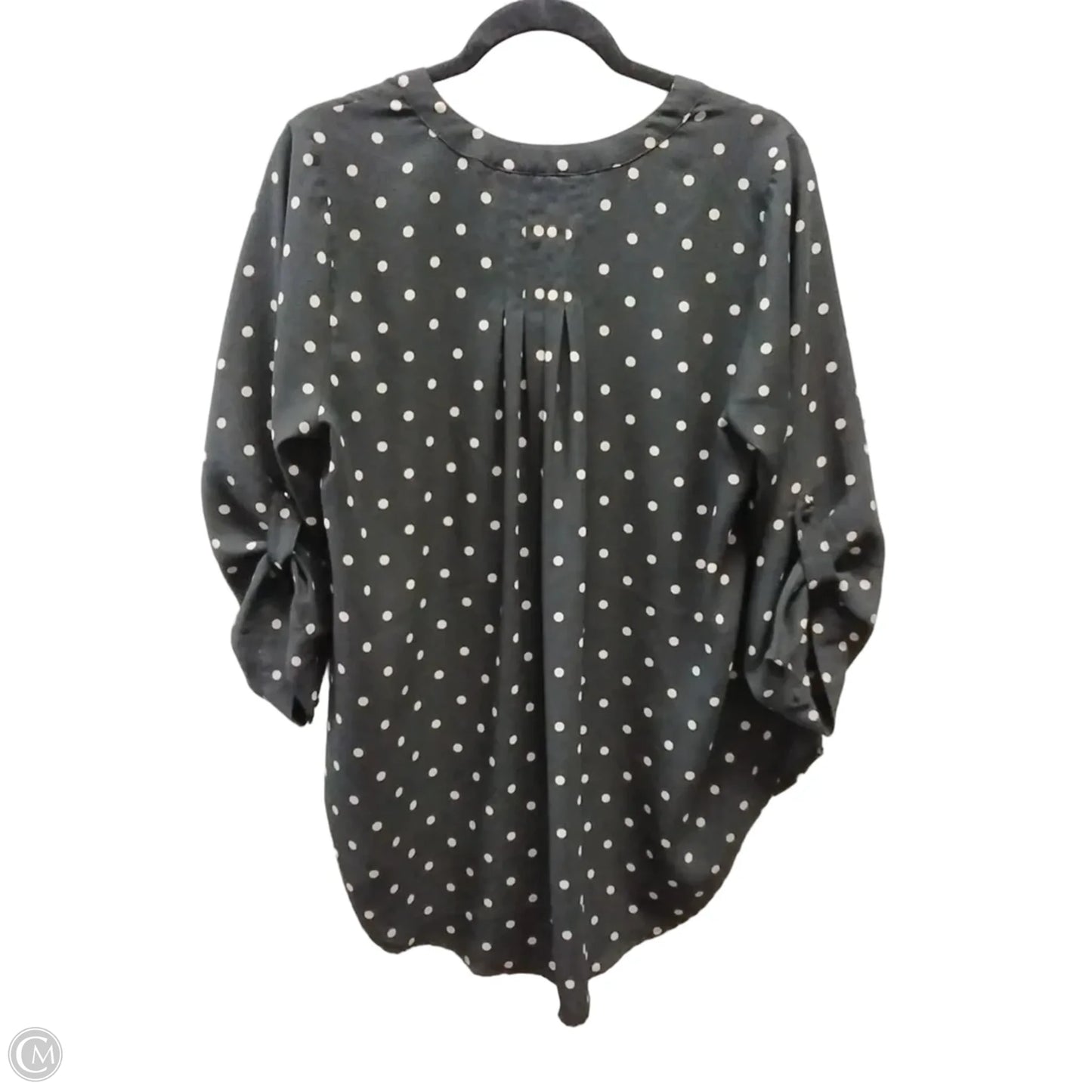 Blouse Long Sleeve By 41 Hawthorn In Polkadot Pattern, Size: 1x
