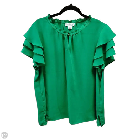 Blouse Short Sleeve By Liz Claiborne In Green, Size: Xxl