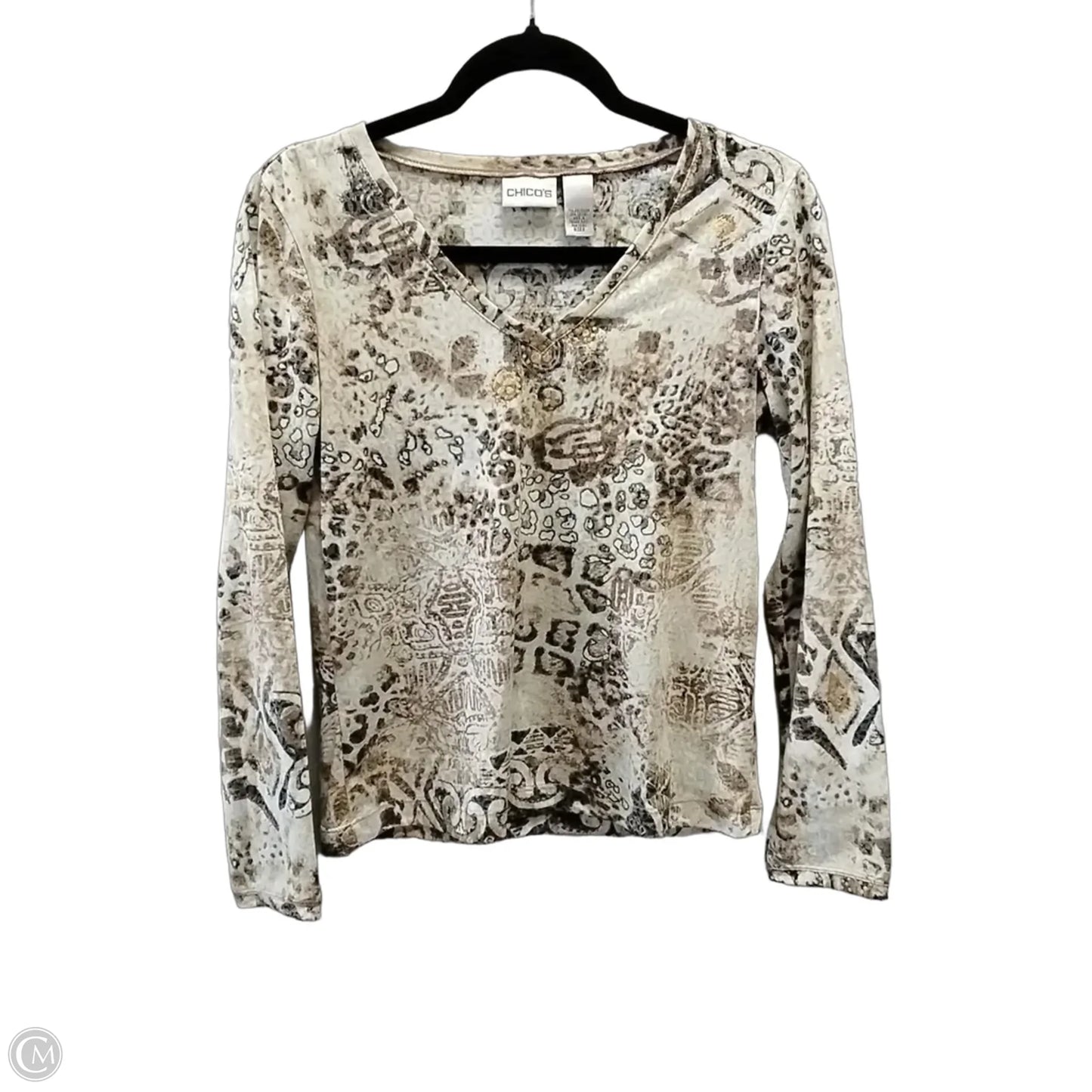 Top Long Sleeve By Chicos In Animal Print, Size: S