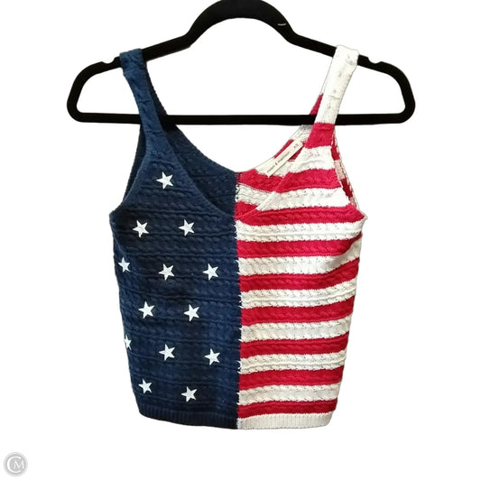 Tank Top By Moon And Madison In Blue Red & White, Size: Xs