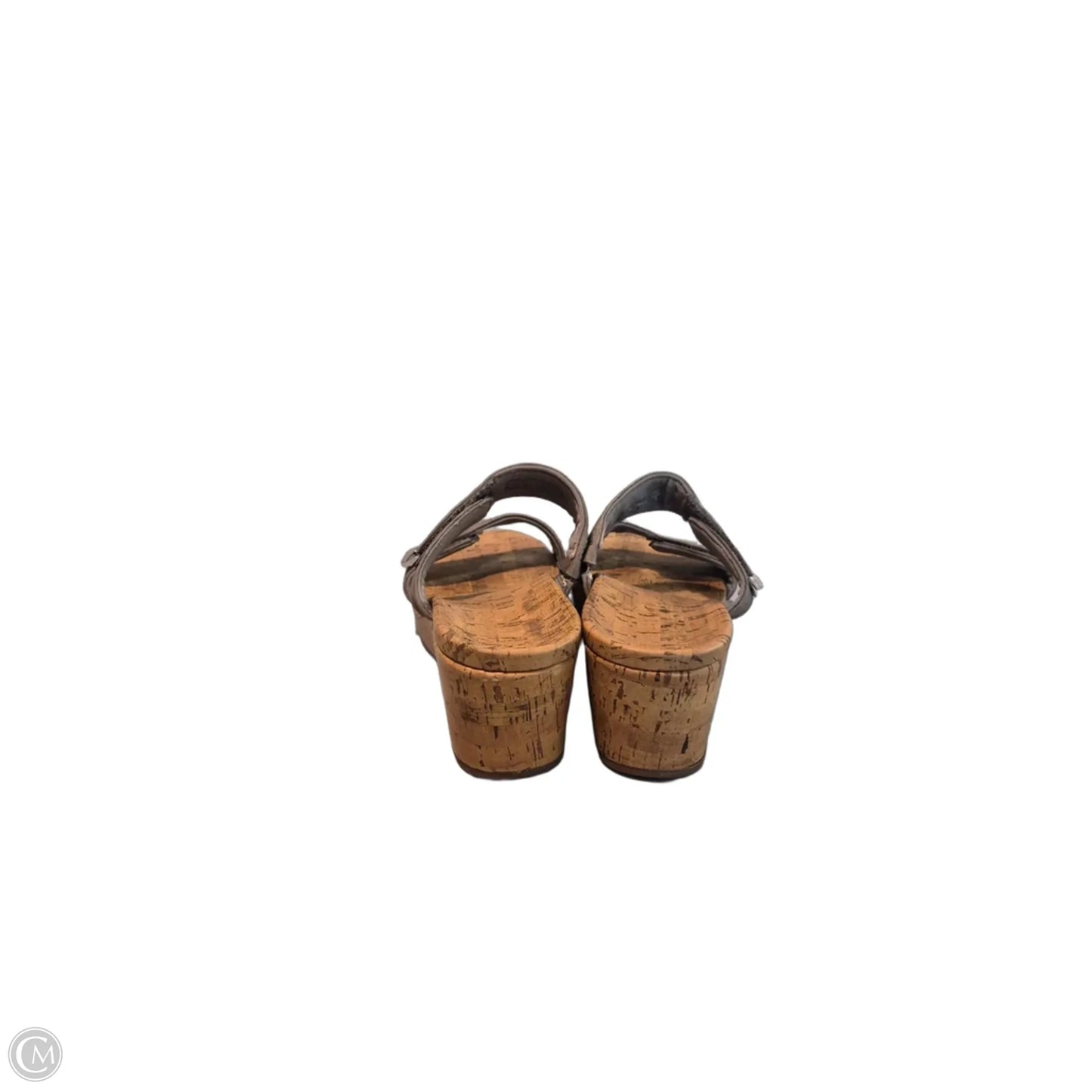 Sandals Heels Wedge By Vionic In Brown & Grey, Size: 9