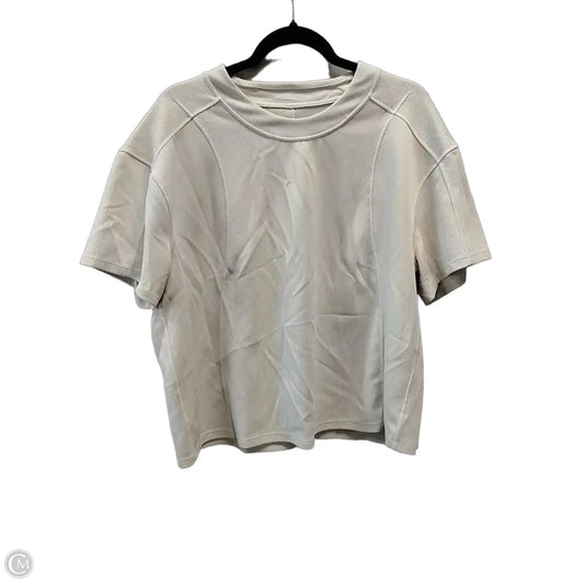 Athletic Top Short Sleeve By Lululemon In Cream, Size: L