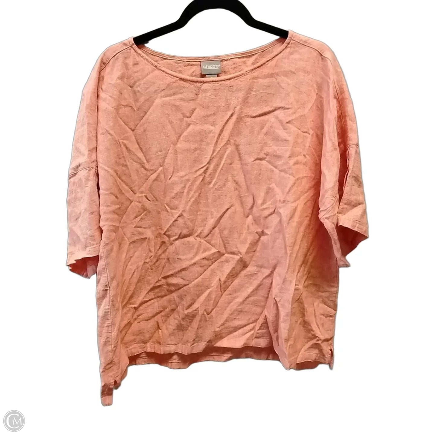 Top Short Sleeve By Chicos In Orange, Size: L