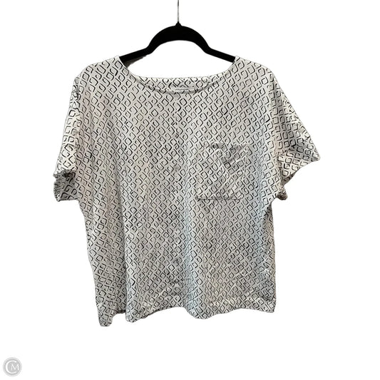 Top Short Sleeve By Chicos In Black & White, Size: L