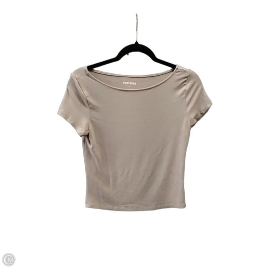 Top Short Sleeve By Pink Rose In Brown, Size: M