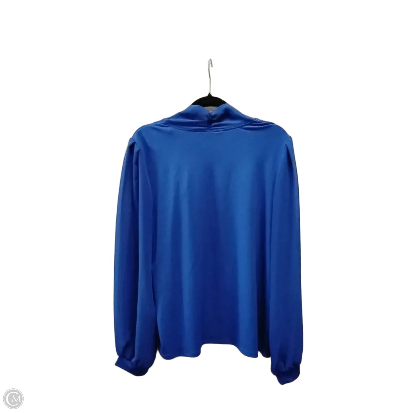 Blouse Long Sleeve By Cable And Gauge In Blue, Size: Xl