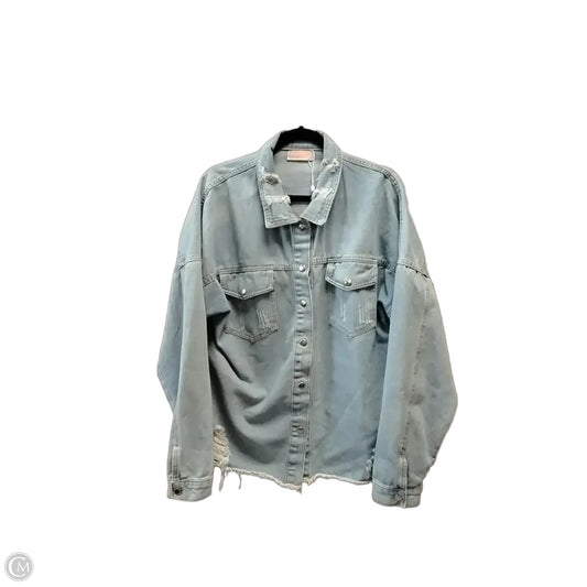 Jacket Denim By Clothes Mentor In Blue Denim, Size: L