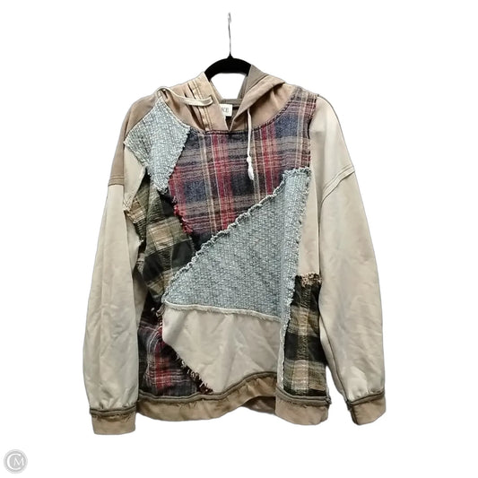 Sweatshirt Hoodie By Bke In Plaid Pattern, Size: L