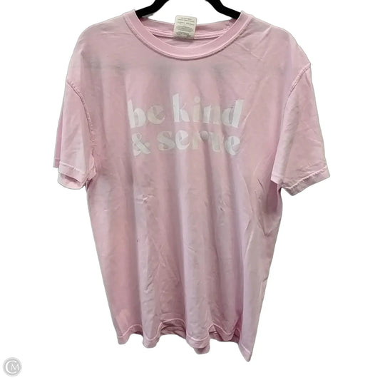 Top Short Sleeve By Comfort Colors In Pink, Size: L