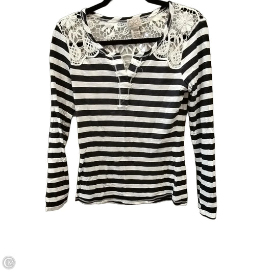 Top Long Sleeve By Eyelash In Striped Pattern, Size: M