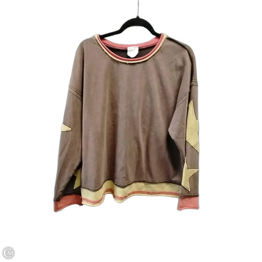 Sweatshirt Crewneck By Artistic Works By Lu In Brown, Size: S