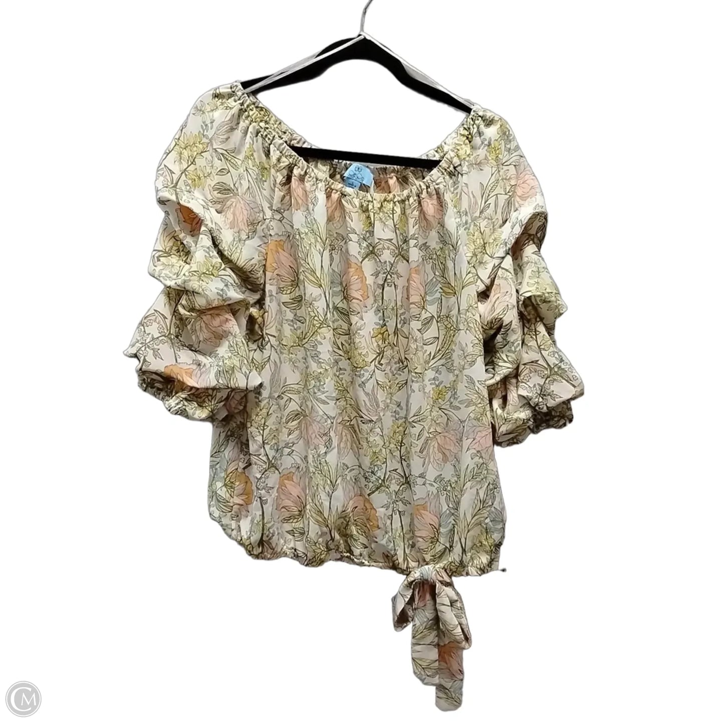 Blouse Long Sleeve By Cece In Floral Print, Size: L
