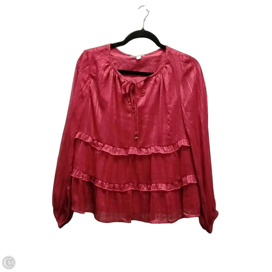 Blouse Long Sleeve By Frye And Co In Red, Size: M