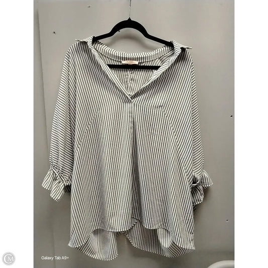 Top Short Sleeve By Gibson And Latimer In Black & White, Size: 1x