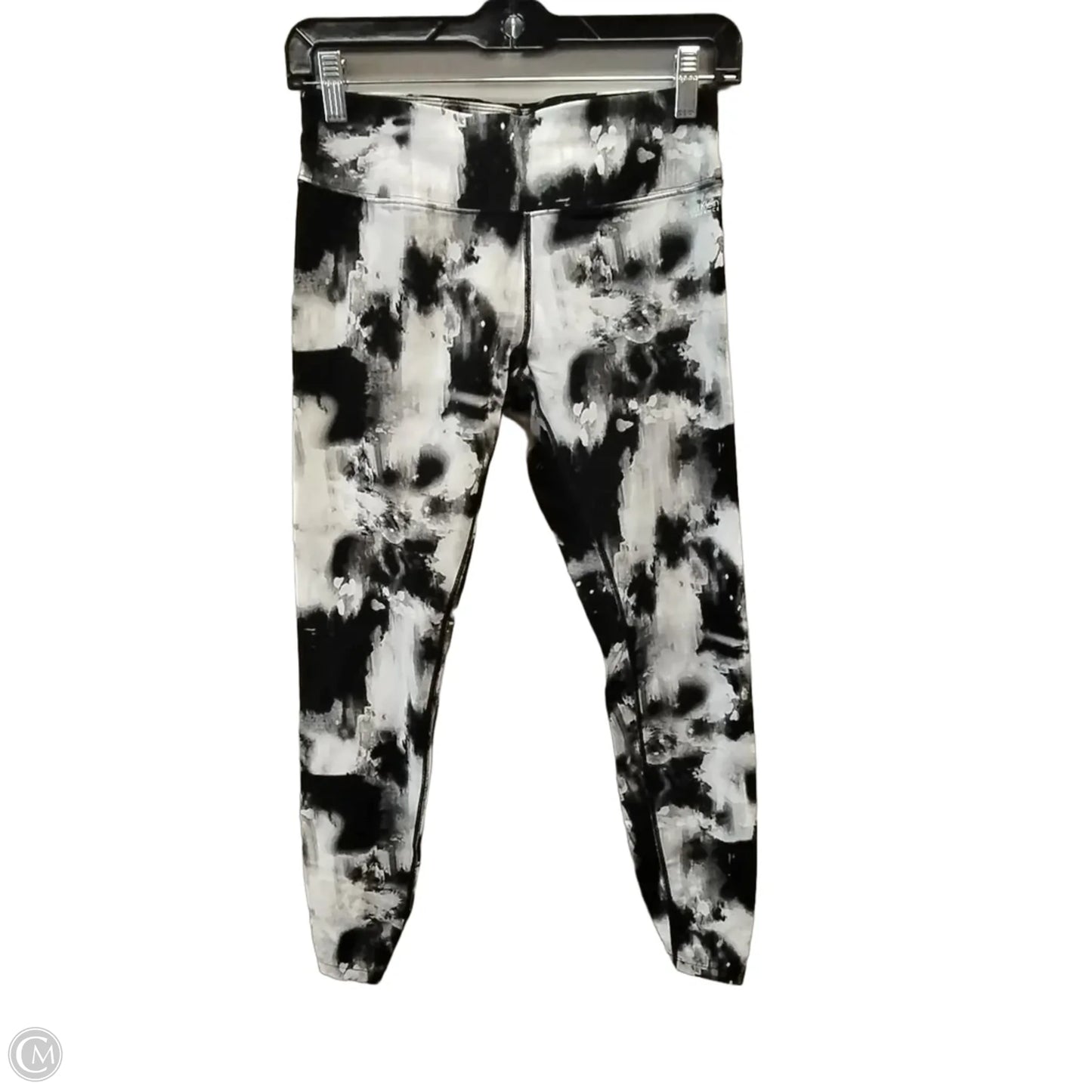 Athletic Leggings By Calvin Klein In Black & White, Size: S