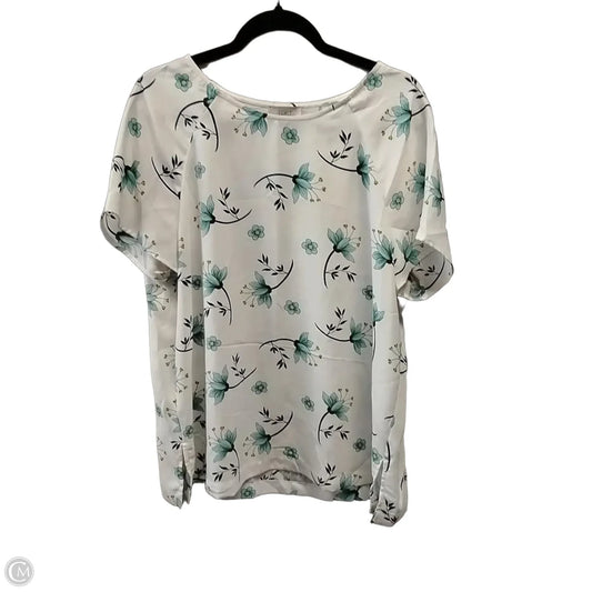 Blouse Short Sleeve By Loft In Floral Print, Size: Xl