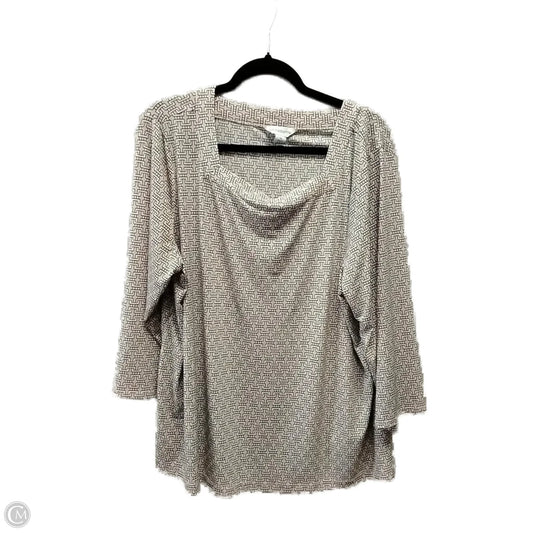 Blouse Long Sleeve By Liz Claiborne In Pink, Size: 1x