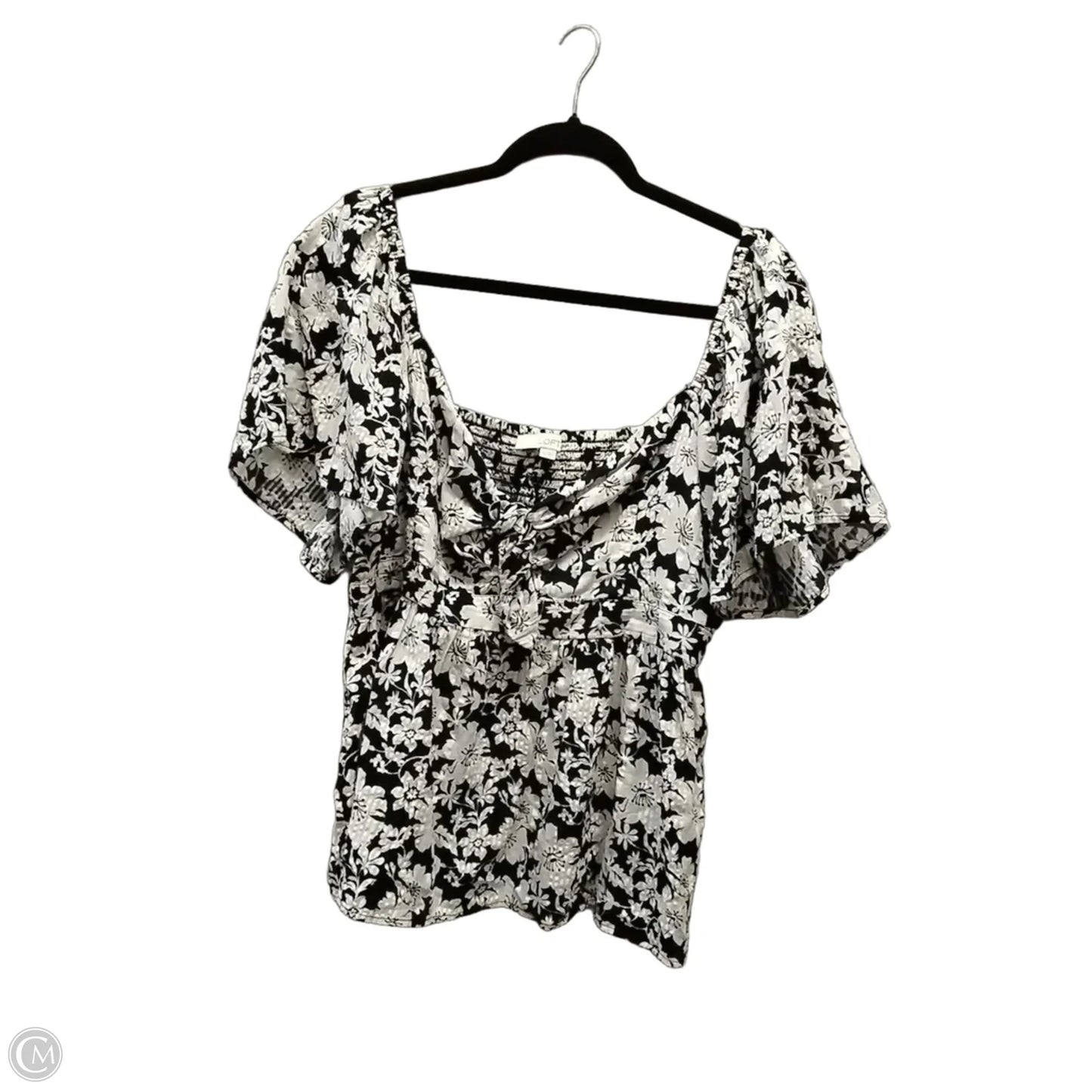 Blouse Short Sleeve By Loft In Floral Print, Size: Xl