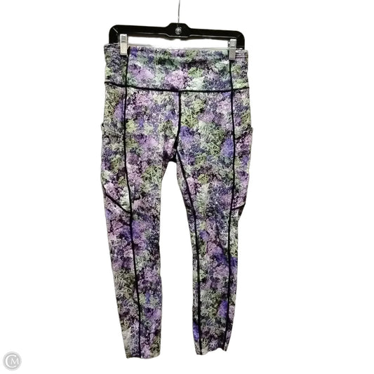 Athletic Leggings By Lululemon In Green & Purple, Size: M