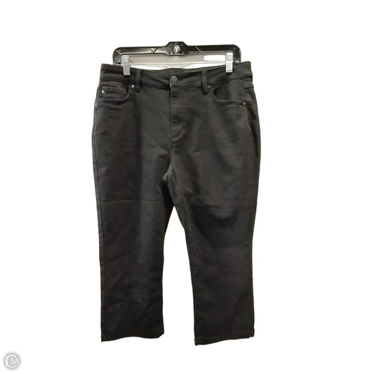 Jeans Cropped By D Jeans In Black Denim, Size: 12