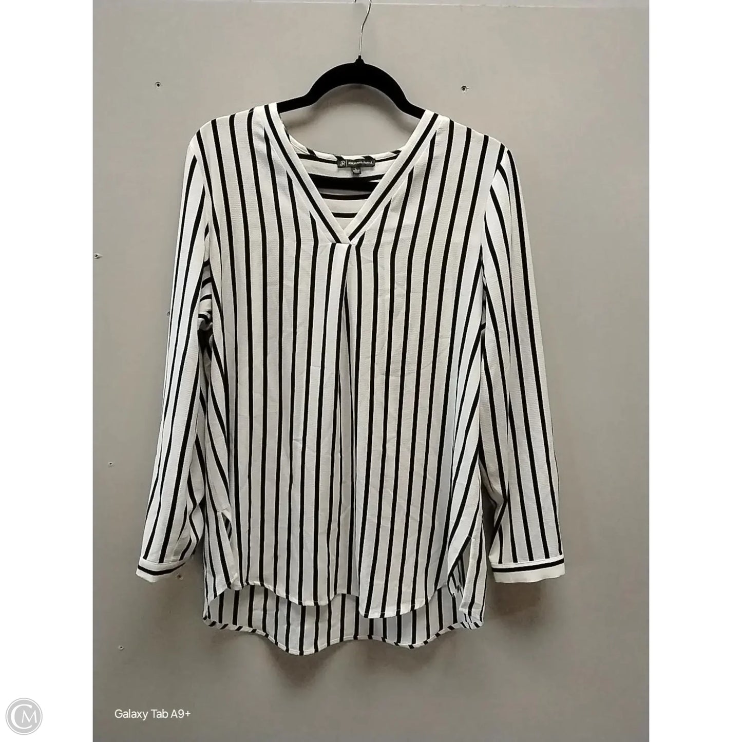 Top Long Sleeve By Adrianna Papell In Striped Pattern, Size: L