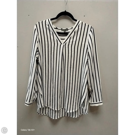 Top Long Sleeve By Adrianna Papell In Striped Pattern, Size: L