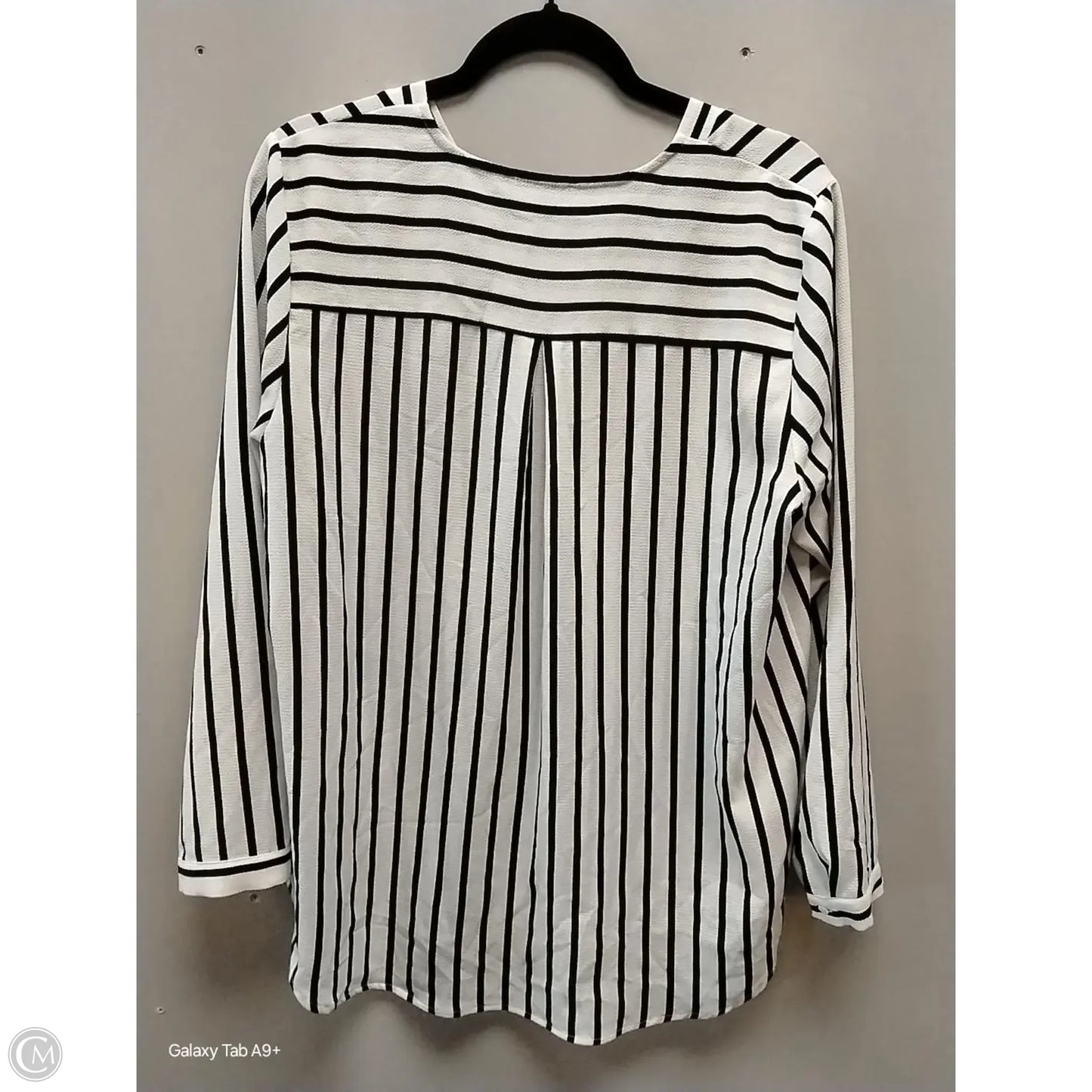 Top Long Sleeve By Adrianna Papell In Striped Pattern, Size: L