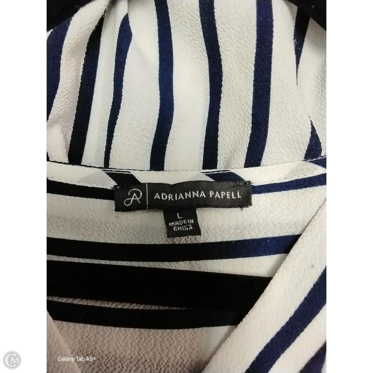 Top Long Sleeve By Adrianna Papell In Striped Pattern, Size: L