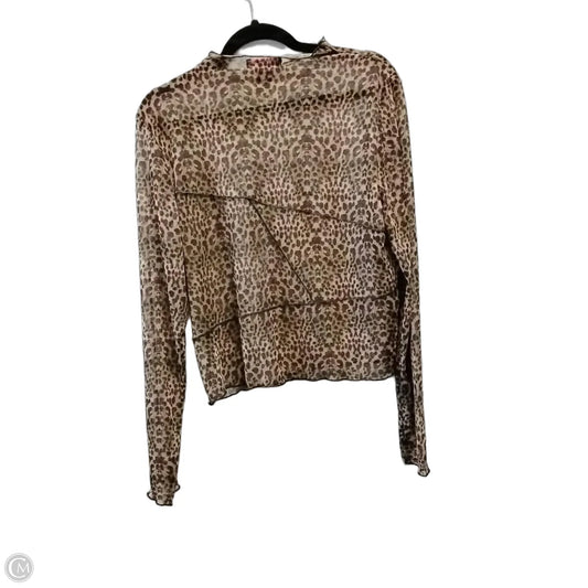 Top Long Sleeve By Rock & Roll In Animal Print, Size: Xl