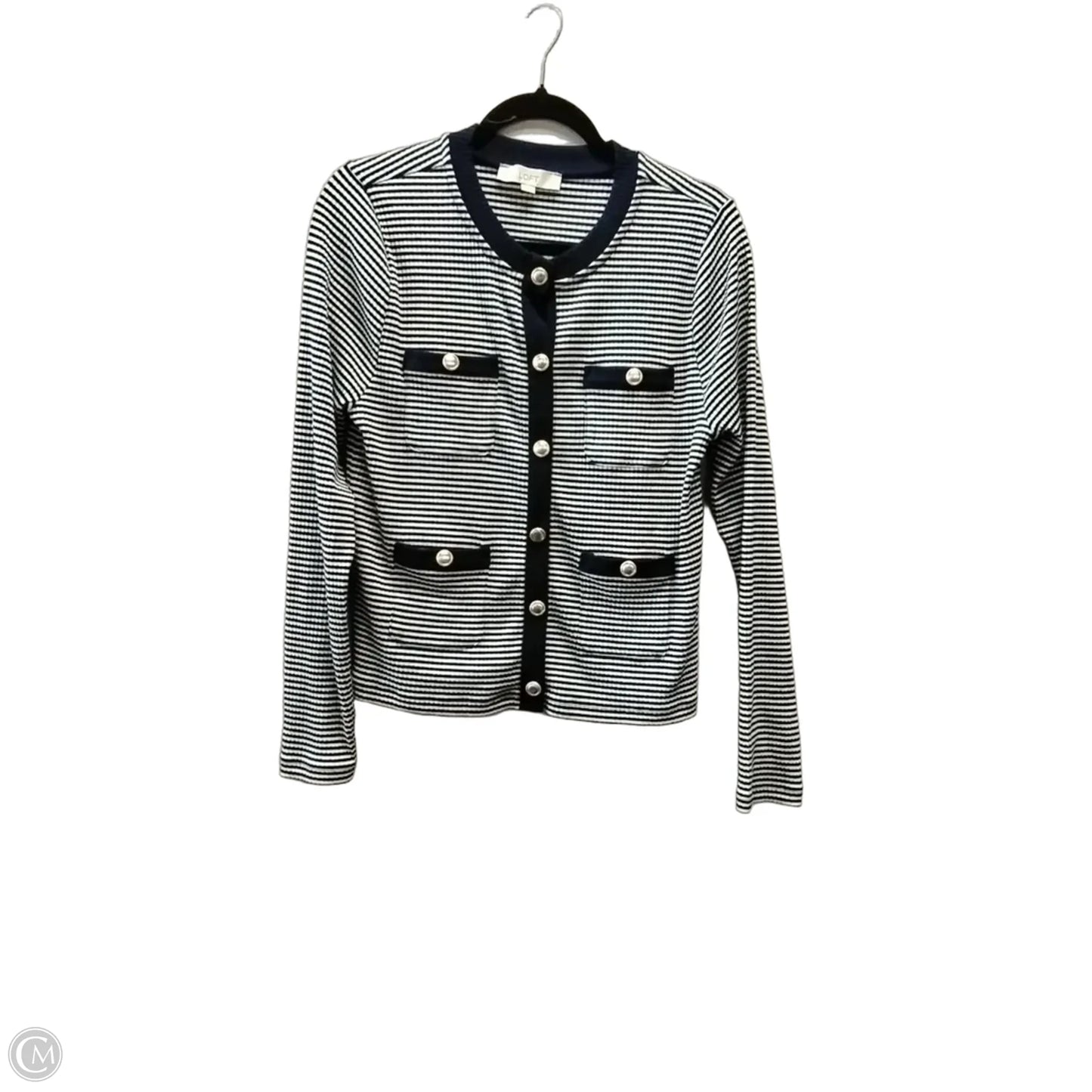 Blazer By Loft In Striped Pattern, Size: Xl