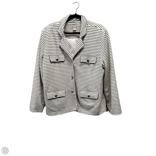 Blazer By Chicos In Striped Pattern, Size: Xl