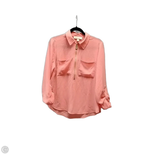 Blouse Long Sleeve By Michael By Michael Kors In Peach, Size: M