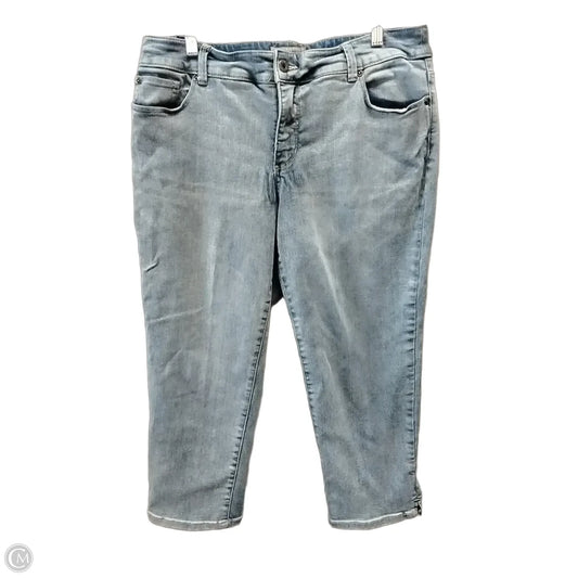 Jeans Cropped By Chicos In Blue Denim, Size: 12