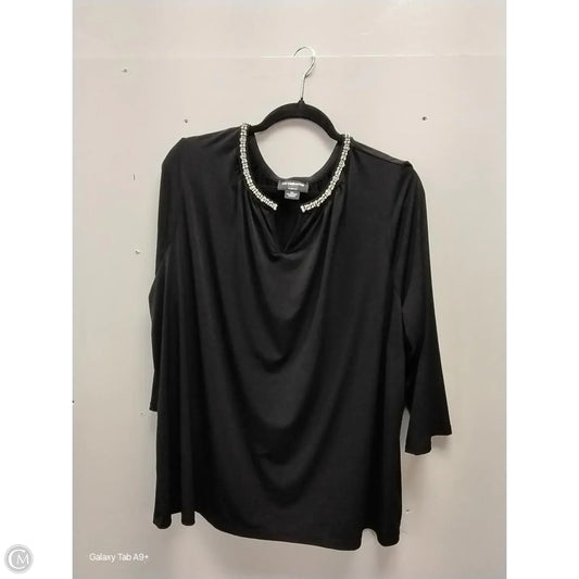 Blouse Long Sleeve By Liz Claiborne In Black, Size: 3x
