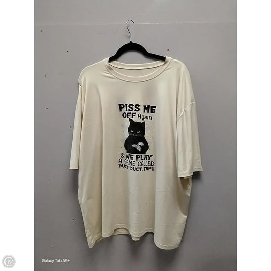 Top Short Sleeve By Clothes Mentor In Cream, Size: 1x