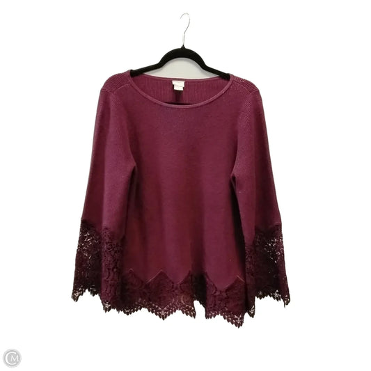 Sweater By Chicos In Red, Size: L