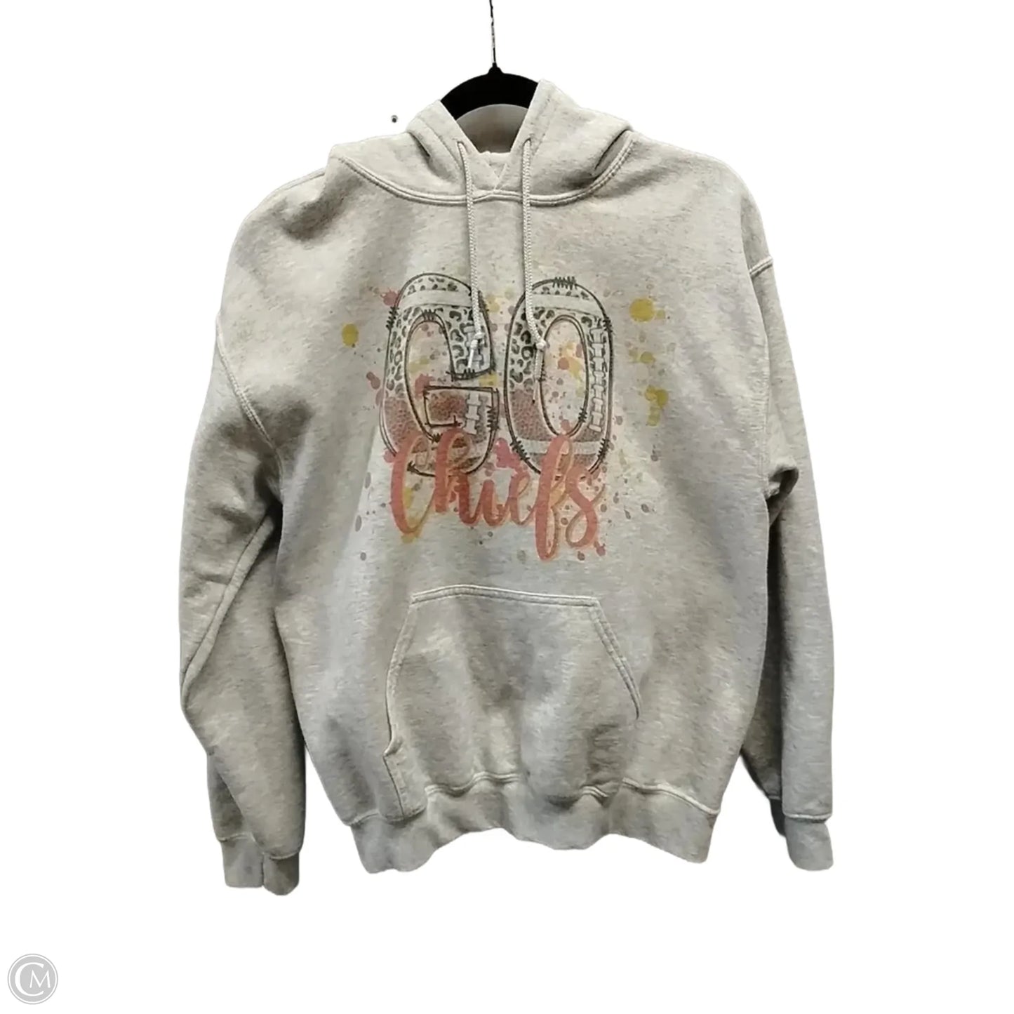 Sweatshirt Hoodie By Gildan In Grey, Size: M