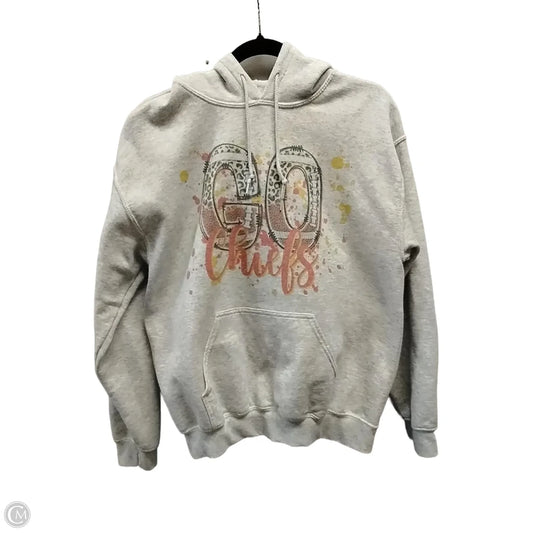 Sweatshirt Hoodie By Gildan In Grey, Size: M