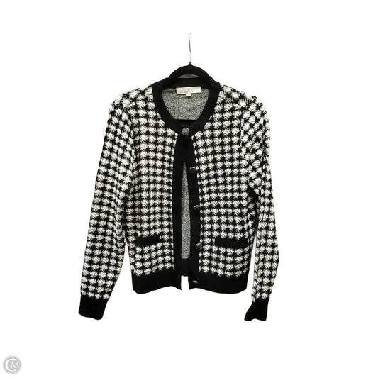 Sweater Cardigan By Loft In Geometric Pattern, Size: M