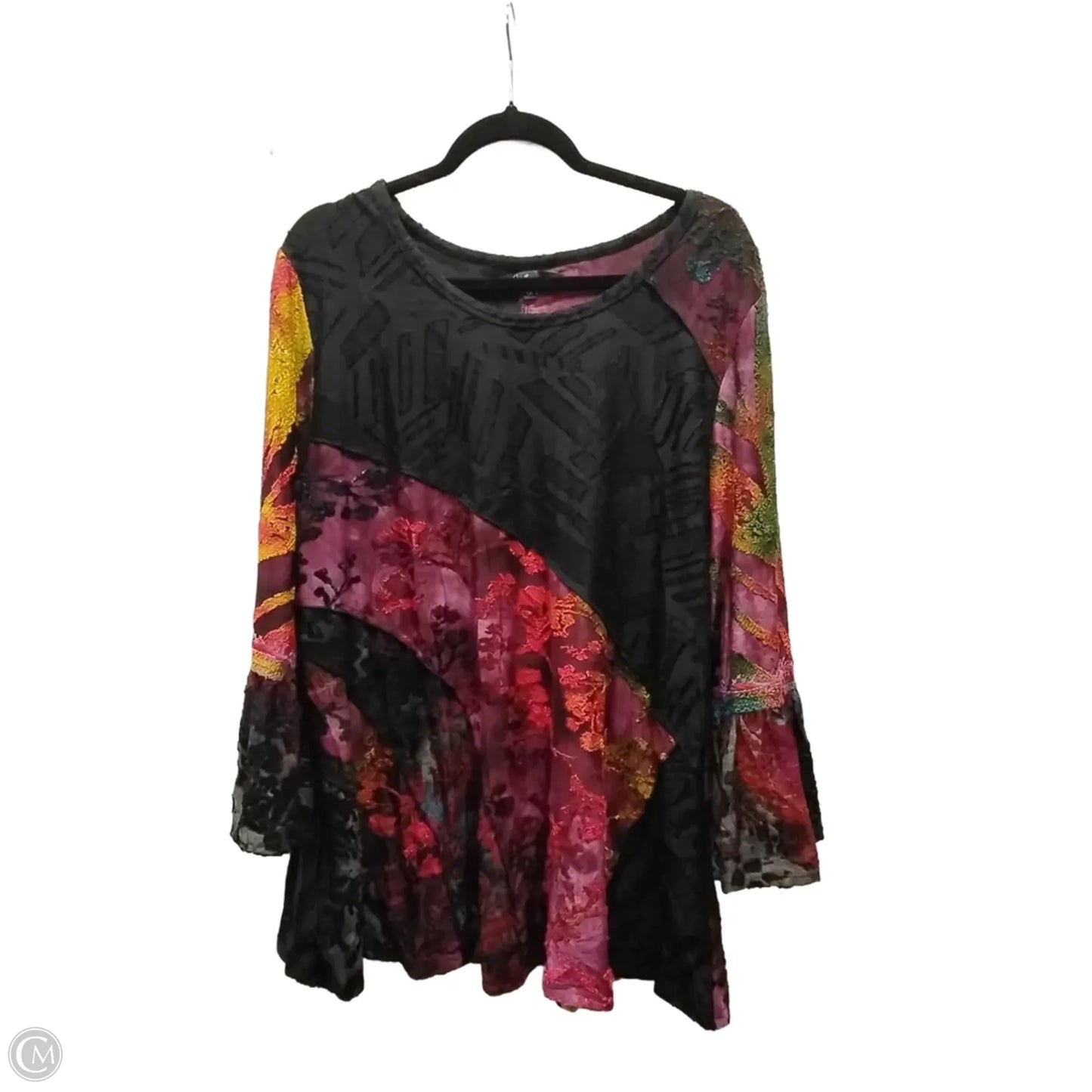 Blouse Long Sleeve By Clothes Mentor In Multi-colored, Size: 1x