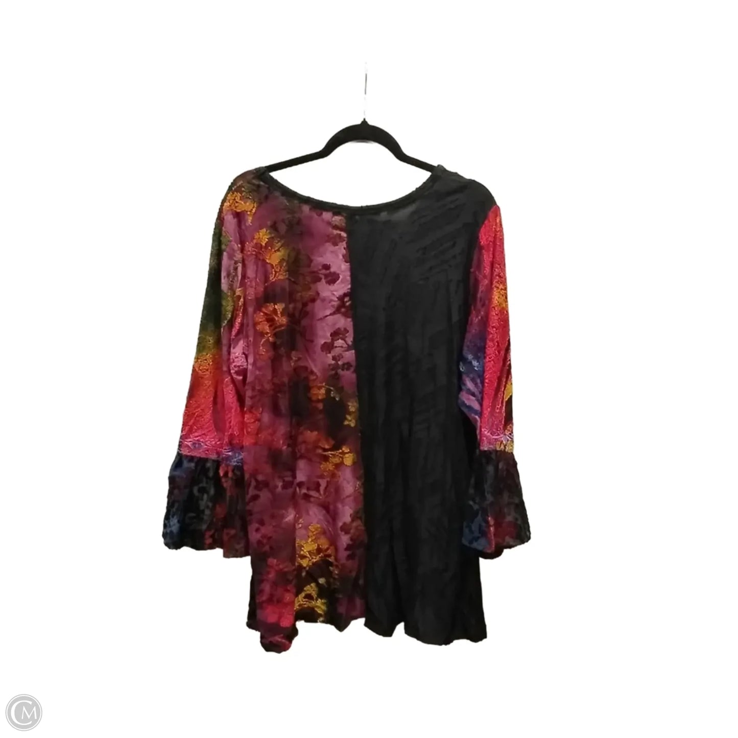 Blouse Long Sleeve By Clothes Mentor In Multi-colored, Size: 1x