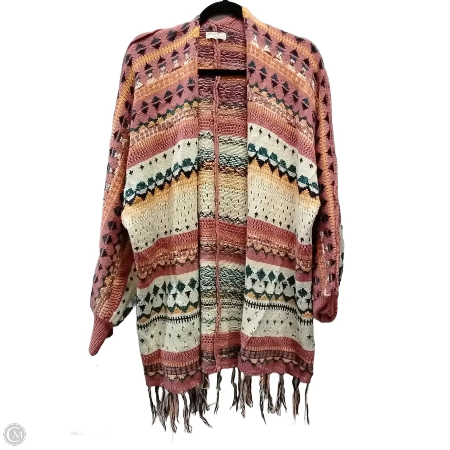 Sweater Cardigan By Easel In Multi-colored, Size: M