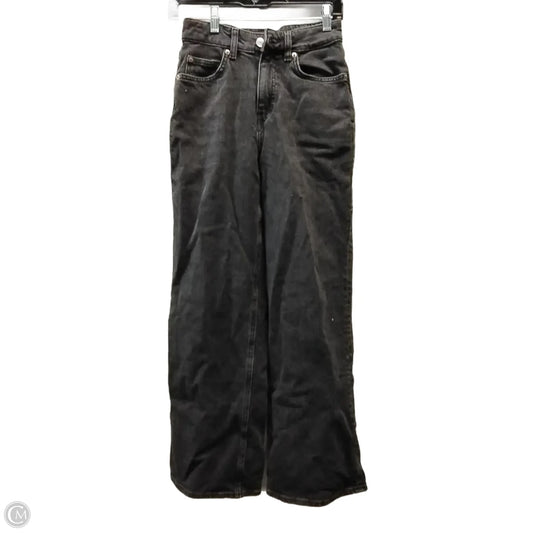 Jeans Wide Leg By H&m In Black Denim, Size: 2