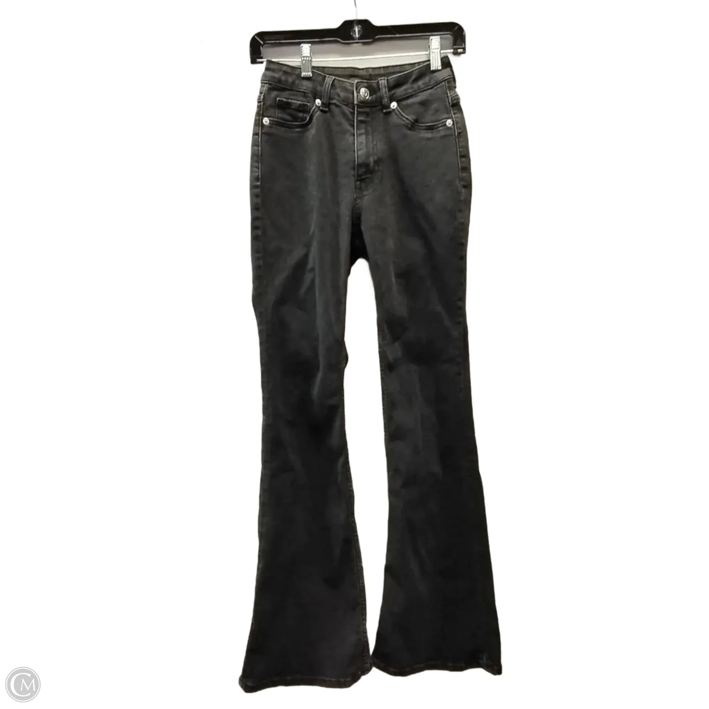 Jeans Flared By Divided In Black Denim, Size: 2