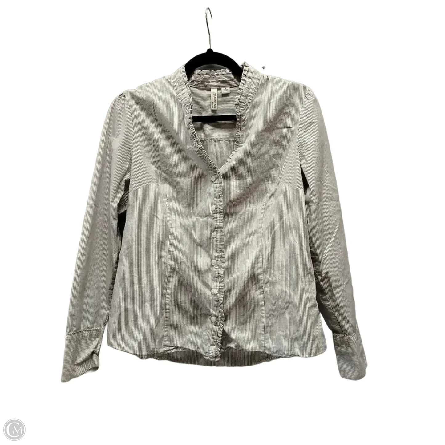 Top Long Sleeve By St Johns Bay In Striped Pattern, Size: M